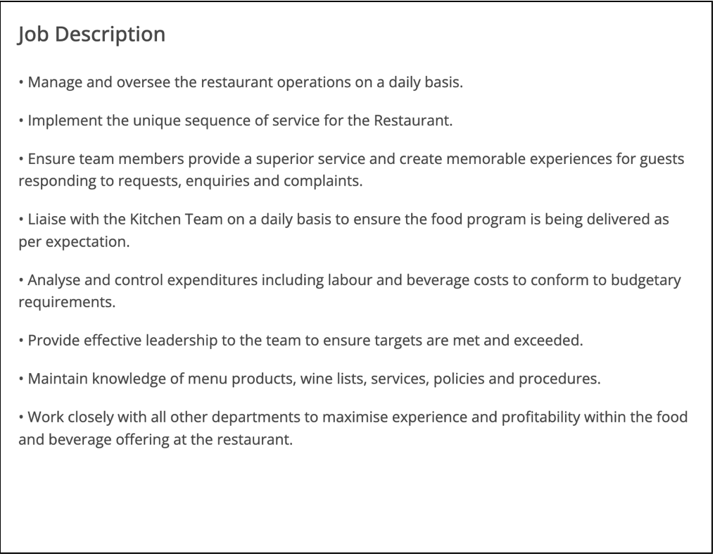 Inaccurate job descriptions