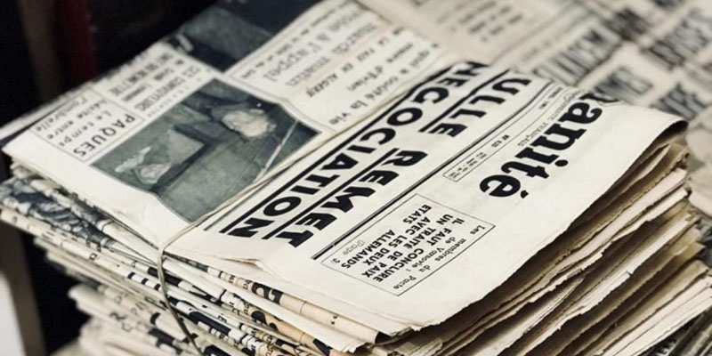 stack of old newspapers