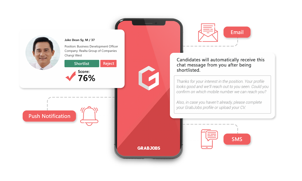 Shortlist Candidates with GrabJobs Mobile Application