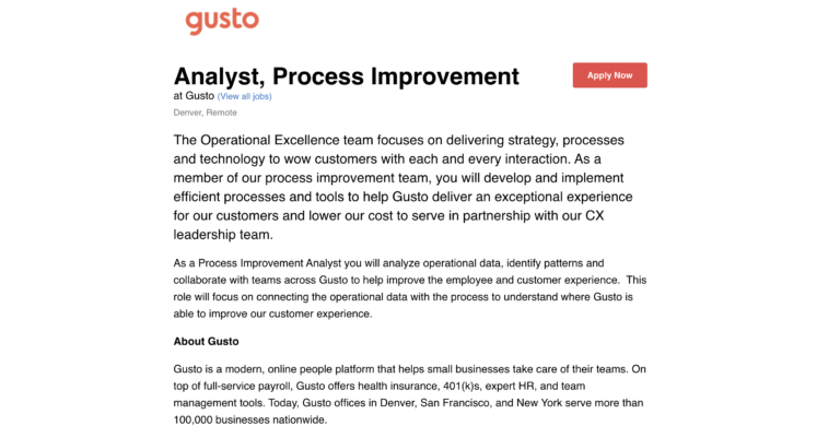 Gusto -job ad- Feature Image For: Top 6 Job Ad Examples to attract applicants