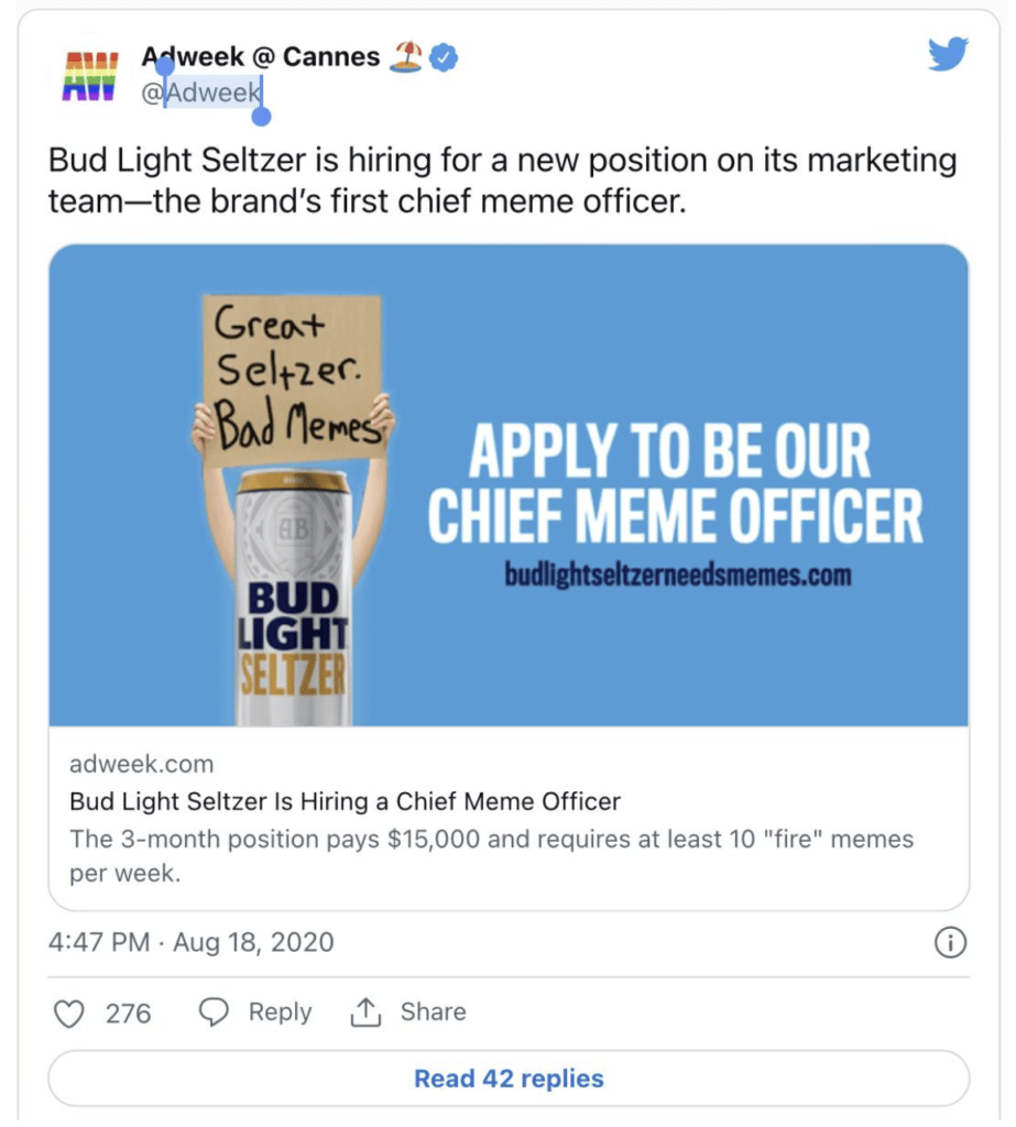 Bud Light’s Meme Officer